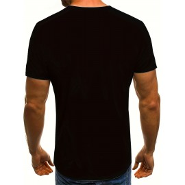 Retro Letter Print, Men's Graphic Design Crew Neck Active T-shirt, Casual Comfy Tees Tshirts For Summer, Men's Clothing Tops For Daily Gym Workout Running Retro Letter Print, Men's Graphic Design Crew Neck Active T-shirt, Casual Comfy Tees Tshirts For Summer, Men's Clothing Tops For Daily Gym Workout Running