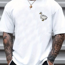 Silly Goose Print, Men's Graphic Design Crew Neck T-shirt, Casual Comfy Tees Tshirts For Summer, Men's Clothing Tops Silly Goose Print, Men's Graphic Design Crew Neck T-shirt, Casual Comfy Tees Tshirts For Summer, Men's Clothing Tops