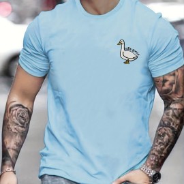 Silly Goose Print, Men's Graphic Design Crew Neck T-shirt, Casual Comfy Tees Tshirts For Summer, Men's Clothing Tops Silly Goose Print, Men's Graphic Design Crew Neck T-shirt, Casual Comfy Tees Tshirts For Summer, Men's Clothing Tops
