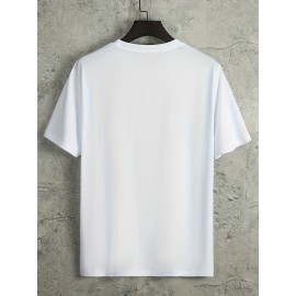 Smile Face Print, Men's Graphic Design Crew Neck T-shirt, Casual Comfy Tees Tshirts For Summer, Men's Clothing Tops For Daily Vacation Resorts Smile Face Print, Men's Graphic Design Crew Neck T-shirt, Casual Comfy Tees Tshirts For Summer, Men's Clothing Tops For Daily Vacation Resorts