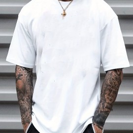 Classic Design Black Solid Top Casual Mid Stretch Short Sleeve Crew Neck Graphic T-shirt, Men's Tee For Summer Outdoor Classic Design Black Solid Top Casual Mid Stretch Short Sleeve Crew Neck Graphic T-shirt, Men's Tee For Summer Outdoor