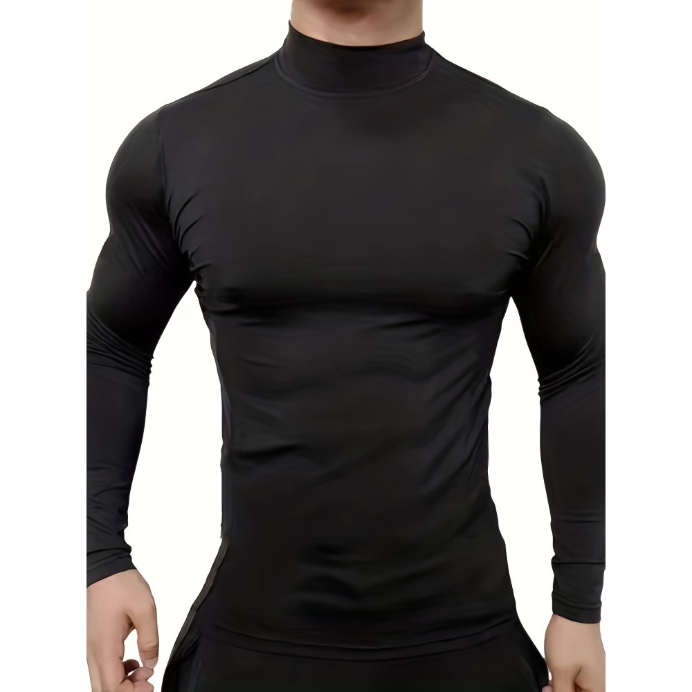 Men's Casual Pullover Shirts Long Sleeve Slim Fit Basic Solid Lightweight Turtleneck T-Shirt Men's Casual Pullover Shirts Long Sleeve Slim Fit Basic Solid Lightweight Turtleneck T-Shirt