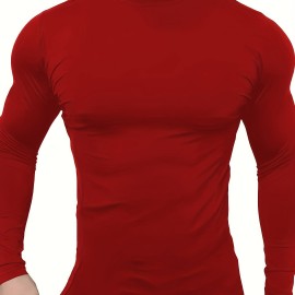 Men's Casual Pullover Shirts Long Sleeve Slim Fit Basic Solid Lightweight Turtleneck T-Shirt Men's Casual Pullover Shirts Long Sleeve Slim Fit Basic Solid Lightweight Turtleneck T-Shirt