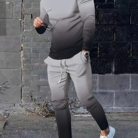 3D Pattern Print, Men's 2Pcs Outfits, Casual Crew Neck Long Sleeve Shirts T-shirt And Drawstring Sweatpants Joggers Set For Summer, Men's Clothing 3D Pattern Print, Men's 2Pcs Outfits, Casual Crew Neck Long Sleeve Shirts T-shirt And Drawstring Sweatpants Joggers Set For Summer, Men's Clothing