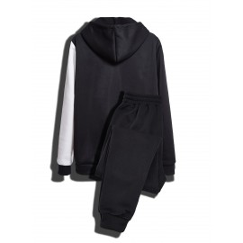 Creative Pattern Print, Men's 2Pcs Outfits, Casual Hoodies Long Sleeve Hooded Sweatshirt And Sweatpants Joggers Set For Spring Fall, Men's Clothing Creative Pattern Print, Men's 2Pcs Outfits, Casual Hoodies Long Sleeve Hooded Sweatshirt And Sweatpants Joggers Set For Spring Fall, Men's Clothing