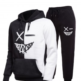 Creative Pattern Print, Men's 2Pcs Outfits, Casual Hoodies Long Sleeve Hooded Sweatshirt And Sweatpants Joggers Set For Spring Fall, Men's Clothing Creative Pattern Print, Men's 2Pcs Outfits, Casual Hoodies Long Sleeve Hooded Sweatshirt And Sweatpants Joggers Set For Spring Fall, Men's Clothing