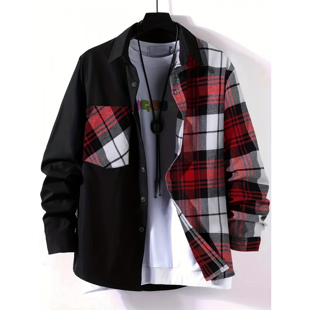 Fashionable And Casual Men's Plaid Cardigan Button Long Sleeve Lapel Jacket, Comfortable And Versatile, Suitable For Dates, Suitable For Autumn And Winter Fashionable And Casual Men's Plaid Cardigan Button Long Sleeve Lapel Jacket, Comfortable And Versatile, Suitable For Dates, Suitable For Autumn And Winter
