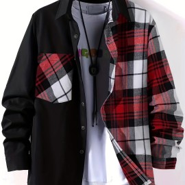 Fashionable And Casual Men's Plaid Cardigan Button Long Sleeve Lapel Jacket, Comfortable And Versatile, Suitable For Dates, Suitable For Autumn And Winter Fashionable And Casual Men's Plaid Cardigan Button Long Sleeve Lapel Jacket, Comfortable And Versatile, Suitable For Dates, Suitable For Autumn And Winter