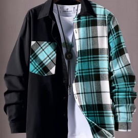 Fashionable And Casual Men's Plaid Cardigan Button Long Sleeve Lapel Jacket, Comfortable And Versatile, Suitable For Dates, Suitable For Autumn And Winter Fashionable And Casual Men's Plaid Cardigan Button Long Sleeve Lapel Jacket, Comfortable And Versatile, Suitable For Dates, Suitable For Autumn And Winter