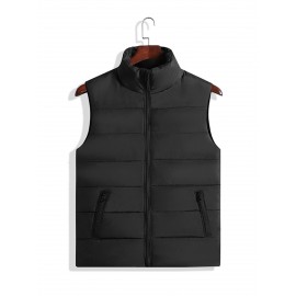 Men's Winter Vest, Lightweight Padding Puffer Vest, Sleeveless Coat Warm Zip Up Quilted Gilet Jacket Men's Winter Vest, Lightweight Padding Puffer Vest, Sleeveless Coat Warm Zip Up Quilted Gilet Jacket