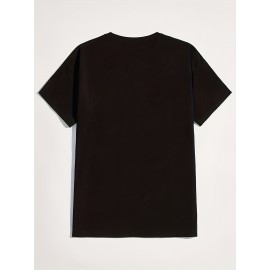Smile Print, Men's Graphic Design Crew Neck T-shirt, Casual Comfy Tees Tshirts For Summer, Men's Clothing Tops For Daily Vacation Resorts Smile Print, Men's Graphic Design Crew Neck T-shirt, Casual Comfy Tees Tshirts For Summer, Men's Clothing Tops For Daily Vacation Resorts