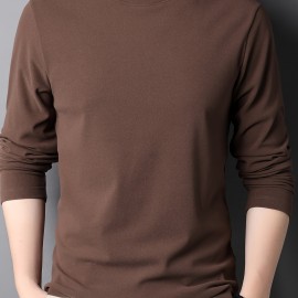 Solid Men's Slim Mock Neck Long Sleeve Active T-shirt Tee, Casual Comfy Shirts For Winter Fall, Men's Clothing Tops Solid Men's Slim Mock Neck Long Sleeve Active T-shirt Tee, Casual Comfy Shirts For Winter Fall, Men's Clothing Tops