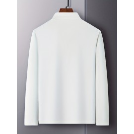 Solid Men's Slim Mock Neck Long Sleeve Active T-shirt Tee, Casual Comfy Shirts For Winter Fall, Men's Clothing Tops Solid Men's Slim Mock Neck Long Sleeve Active T-shirt Tee, Casual Comfy Shirts For Winter Fall, Men's Clothing Tops