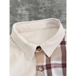Contrasting Checkered Men's Shirt Top Turn-Down Collar Long Sleeve Closure Male Casual Shirt For Men Daily Vacation Streetwear Contrasting Checkered Men's Shirt Top Turn-Down Collar Long Sleeve Closure Male Casual Shirt For Men Daily Vacation Streetwear