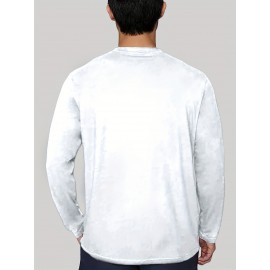 Letter K Print Long Sleeve Sports Shirt, Men's Casual Crew Neck Sport T-shirt Letter K Print Long Sleeve Sports Shirt, Men's Casual Crew Neck Sport T-shirt