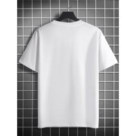 Men's Casual Crew Neck Rose Print Short Sleeves T-shirt For Summer Men's Casual Crew Neck Rose Print Short Sleeves T-shirt For Summer