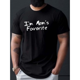 Mom's Favorite Print T Shirt, Tees For Men, Casual Short Sleeve T-shirt For Summer