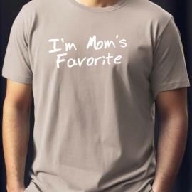 Mom's Favorite Print T Shirt, Tees For Men, Casual Short Sleeve T-shirt For Summer Mom's Favorite Print T Shirt, Tees For Men, Casual Short Sleeve T-shirt For Summer