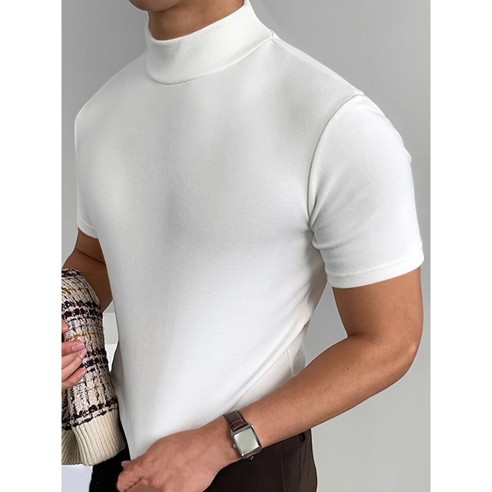 Men's High Neck Stretch Elegant T-shirt Men's High Neck Stretch Elegant T-shirt