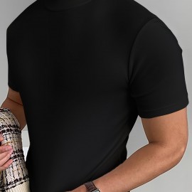 Men's High Neck Stretch Elegant T-shirt Men's High Neck Stretch Elegant T-shirt