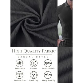 Ribbed Men's Solid Color V-neck Long Sleeve Shirt, Male Spring Fall Casual Top Ribbed Men's Solid Color V-neck Long Sleeve Shirt, Male Spring Fall Casual Top