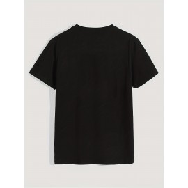 JESUS CALLING Creative Pattern Men's T-shirt For Summer Outdoor, Men's Trendy Crew Neck Tops JESUS CALLING Creative Pattern Men's T-shirt For Summer Outdoor, Men's Trendy Crew Neck Tops