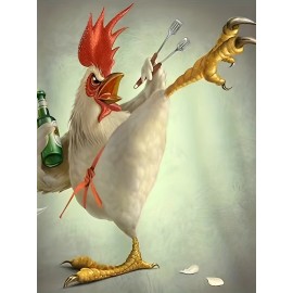 Kung Fu Rooster Pattern 3d PrintT-shirt, Men's Casual Slightly Stretch Round Neck T-shirt For Spring Summer Kung Fu Rooster Pattern 3d PrintT-shirt, Men's Casual Slightly Stretch Round Neck T-shirt For Spring Summer