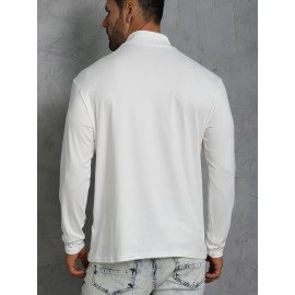 LOS ANGELES Print Men's Casual Turtleneck Long Sleeve Fit Slim T-shirt, Spring Fall LOS ANGELES Print Men's Casual Turtleneck Long Sleeve Fit Slim T-shirt, Spring Fall