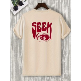 Eye Print, Men's Graphic Design Crew Neck Active T-shirt, Casual Comfy Tees Tshirts For Summer, Men's Clothing Tops For Daily Gym Workout Running Eye Print, Men's Graphic Design Crew Neck Active T-shirt, Casual Comfy Tees Tshirts For Summer, Men's Clothing Tops For Daily Gym Workout Running
