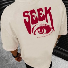 Eye Print, Men's Graphic Design Crew Neck Active T-shirt, Casual Comfy Tees Tshirts For Summer, Men's Clothing Tops For Daily Gym Workout Running Eye Print, Men's Graphic Design Crew Neck Active T-shirt, Casual Comfy Tees Tshirts For Summer, Men's Clothing Tops For Daily Gym Workout Running