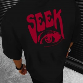 Eye Print, Men's Graphic Design Crew Neck Active T-shirt, Casual Comfy Tees Tshirts For Summer, Men's Clothing Tops For Daily Gym Workout Running Eye Print, Men's Graphic Design Crew Neck Active T-shirt, Casual Comfy Tees Tshirts For Summer, Men's Clothing Tops For Daily Gym Workout Running