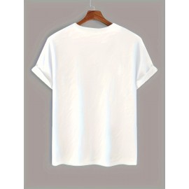 4pieces Men's Stylish Smiling Face Pattern Shirt, Casual Slightly Stretch Breathable Crew Neck Short Sleeve Tee Top For City Walk Street Hanging Outdoor Activities 4pieces Men's Stylish Smiling Face Pattern Shirt, Casual Slightly Stretch Breathable Crew Neck Short Sleeve Tee Top For City Walk Street Hanging Outdoor Activities