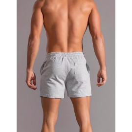 Slim Fit Comfy Active Shorts, Men's Casual Slant Pocket Stretch Waist Drawstring Shorts For Summer Basketball Running Slim Fit Comfy Active Shorts, Men's Casual Slant Pocket Stretch Waist Drawstring Shorts For Summer Basketball Running