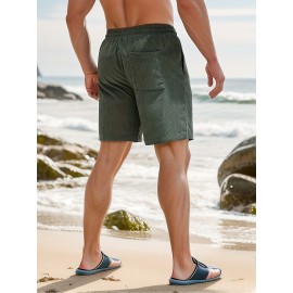 Men's Corduroy Waist Drawstring Comfy Shorts For Summer Men's Corduroy Waist Drawstring Comfy Shorts For Summer