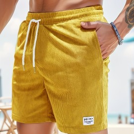 Men's Corduroy Waist Drawstring Comfy Shorts For Summer Men's Corduroy Waist Drawstring Comfy Shorts For Summer
