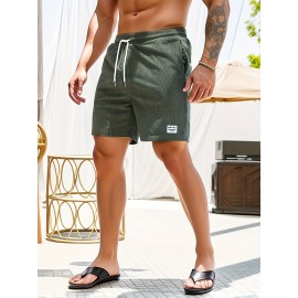 Men's Corduroy Waist Drawstring Comfy Shorts For Summer Men's Corduroy Waist Drawstring Comfy Shorts For Summer