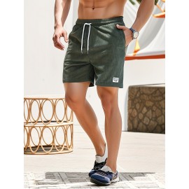 Men's Corduroy Waist Drawstring Comfy Shorts For Summer Men's Corduroy Waist Drawstring Comfy Shorts For Summer