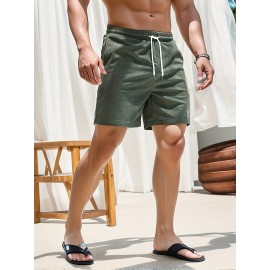 Men's Corduroy Waist Drawstring Comfy Shorts For Summer Men's Corduroy Waist Drawstring Comfy Shorts For Summer
