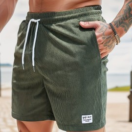 Men's Corduroy Waist Drawstring Comfy Shorts For Summer Men's Corduroy Waist Drawstring Comfy Shorts For Summer