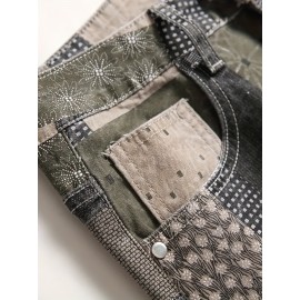 Men's Casual Stars Print Trendy Cotton Jean Shorts Shopping Dating Mid Pants Men's Casual Stars Print Trendy Cotton Jean Shorts Shopping Dating Mid Pants