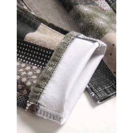 Men's Casual Stars Print Trendy Cotton Jean Shorts Shopping Dating Mid Pants Men's Casual Stars Print Trendy Cotton Jean Shorts Shopping Dating Mid Pants