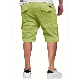 Men's Stylish Loose Solid Cargo Shorts With Pockets, Active Breathable Comfy Drawstring Shorts For Hiking Jogging Cycling Outdoor Fitness Workout Men's Stylish Loose Solid Cargo Shorts With Pockets, Active Breathable Comfy Drawstring Shorts For Hiking Jogging Cycling Outdoor Fitness Workout