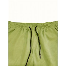 Men's Stylish Loose Solid Cargo Shorts With Pockets, Active Breathable Comfy Drawstring Shorts For Hiking Jogging Cycling Outdoor Fitness Workout Men's Stylish Loose Solid Cargo Shorts With Pockets, Active Breathable Comfy Drawstring Shorts For Hiking Jogging Cycling Outdoor Fitness Workout