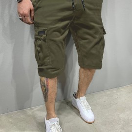 Men's Stylish Loose Solid Cargo Shorts With Pockets, Active Breathable Comfy Drawstring Shorts For Hiking Jogging Cycling Outdoor Fitness Workout Men's Stylish Loose Solid Cargo Shorts With Pockets, Active Breathable Comfy Drawstring Shorts For Hiking Jogging Cycling Outdoor Fitness Workout
