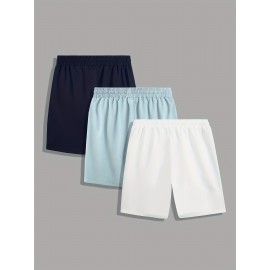 3pcs Classic Design Casual Cotton Slightly Stretch Drawstring Shorts, Men's Shorts For Summer 3pcs Classic Design Casual Cotton Slightly Stretch Drawstring Shorts, Men's Shorts For Summer