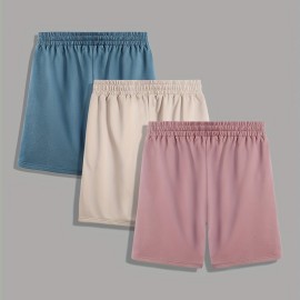 3pcs Classic Design Casual Cotton Slightly Stretch Drawstring Shorts, Men's Shorts For Summer 3pcs Classic Design Casual Cotton Slightly Stretch Drawstring Shorts, Men's Shorts For Summer