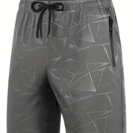 Men's Breathable Shorts With Pockets, Summer Rapid Dry Drawstring Sports Shorts For Running, Fitness, Training Men's Breathable Shorts With Pockets, Summer Rapid Dry Drawstring Sports Shorts For Running, Fitness, Training
