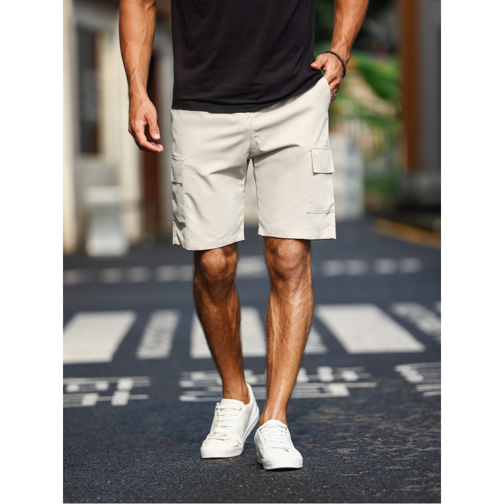 Men's Plain Casual Comfy Cargo Shorts, Summer Clothing Men's Plain Casual Comfy Cargo Shorts, Summer Clothing