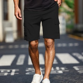 Men's Plain Casual Comfy Cargo Shorts, Summer Clothing Men's Plain Casual Comfy Cargo Shorts, Summer Clothing
