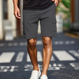 Men's Plain Casual Comfy Cargo Shorts, Summer Clothing Men's Plain Casual Comfy Cargo Shorts, Summer Clothing